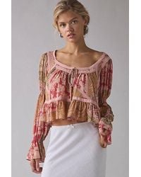 Kimchi Blue - Kit Prairie Long Sleeve Babydoll Top - Lyst