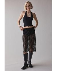 Vintage & ReMADE by UO - Remade By Uo Sheer Lace Midi Skirt - Lyst