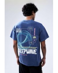 Urban Outfitters - Uo Navy Deep Wave T-shirt - Lyst