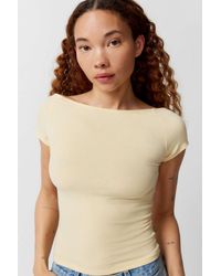 Urban Outfitters - Uo Nadia Cap Sleeve Ribbed Top - Lyst