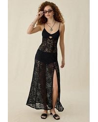 Out From Under - Carmen Open-Back Sheer Lace Maxi Slip - Lyst