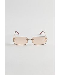 Urban Outfitters - Carter Rimless Rectangle Sunglasses - Lyst