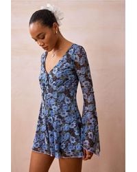 Urban Outfitters - Eva Floral Mesh Playsuit - Lyst
