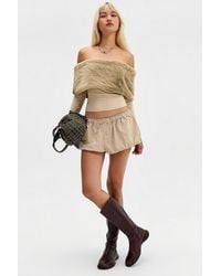 Lioness - Beige Waldorf Off-the-shoulder Top - Lyst