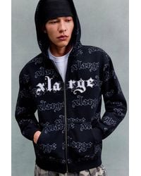 X-Large - Black Logo Print Zip-through Hoodie - Lyst