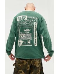 Urban Outfitters - Uo Green Wabi-sabi Long Sleeve T-shirt - Lyst
