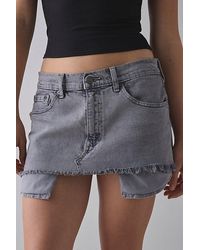 Vintage & ReMADE by UO - Remade By Uo Overdyed Denim Mini Skirt - Lyst