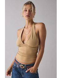 Kimchi Blue - Breakup Plunging Cropped Halter Top - Lyst