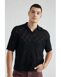 Urban Outfitters - Uo Pointelle Knit Polo Shirt Top - Lyst