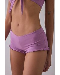 Out From Under - Bec Ruffle Micro Shorts - Lyst