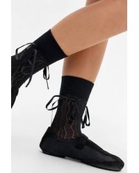 Out From Under - Satin Bow Tie Ankle Socks - Lyst