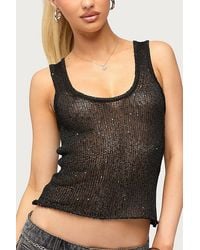 Edikted - Eleora Sequin Knit Tank Top - Lyst