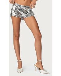 Edikted - Sephira Sequin Micro Shorts - Lyst