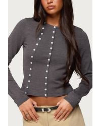 Edikted - Hestia Button Up Knit Cardigan - Lyst