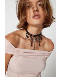 Urban Outfitters - Beaded Drop Choker Necklace - Lyst
