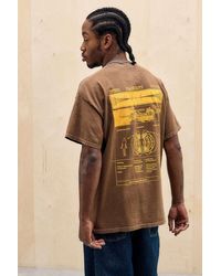 Urban Outfitters - Uo Brown Travel Beyond T-shirt - Lyst