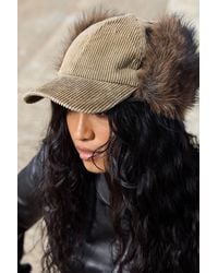 BDG - Corduroy & Faux Fur Trapper Hat - Lyst