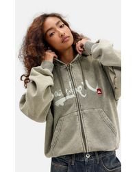 Quiksilver - Uo Exclusive Khaki Zip-through Hoodie - Lyst