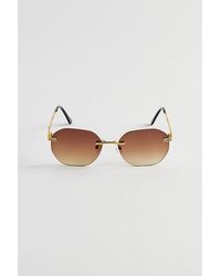Urban Outfitters - Jasper Rimless Hex Sunglasses - Lyst