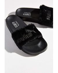 fenty puma slides fur black