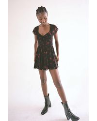 off shoulder embroidered mesh panel jumpsuit