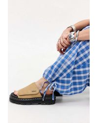 Dr. Martens - Tan Zebzag Suede Platform Slides - Lyst