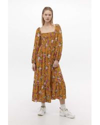 uo ember smocked midi dress