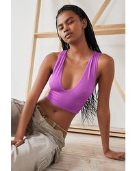 Out From Under - Hailey Seamless Plunge Cropped Tank Top - Lyst