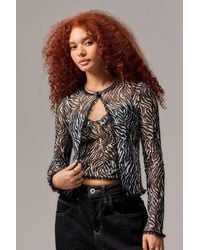 Urban Outfitters - Uo Zebra Print Mesh Cami - Lyst