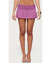 Edikted - Vessa Lacey Mini Skort - Lyst