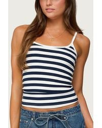 Edikted - Bailee Striped Ribbed Tank Top - Lyst