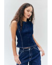 Lioness - Denim Countryside Top - Lyst