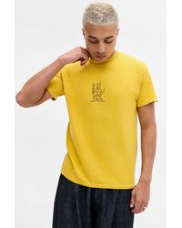 Urban Outfitters - Uo Yellow Type Of Vibe Embroidered T-shirt - Lyst