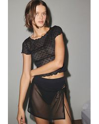 Out From Under - Libby Sheer Lace Tee - Lyst