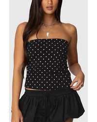 Edikted - Polka Dot Built-In Bra Tube Top - Lyst