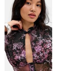 Silence + Noise - Silence + Noise Juni Keyhole Flocked Top - Lyst