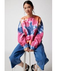 Urban Renewal - Remade Star Dye Crew Neck Pullover Sweatshirt - Lyst