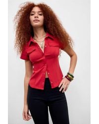 Silence + Noise - Silence + Noise Polly Bengaline Shirt - Lyst