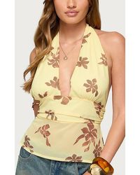 Edikted - Hannah Floral Chiffon Halter Top - Lyst
