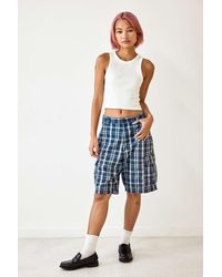 Urban Renewal - One-of-a-kind Blue Longline Check Shorts - Lyst
