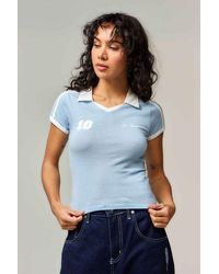 Urban Outfitters - Uo Mia Football Polo Shirt - Lyst