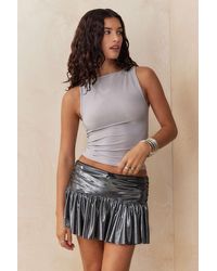 Urban Outfitters - Uo Bel Foil Flippy Skort - Lyst