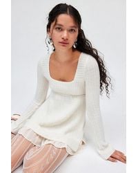 Kimchi Blue - Hannah Ruffle Trim Babydoll Sweater - Lyst