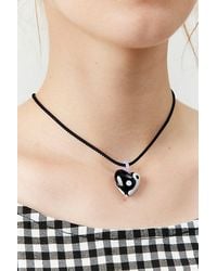 Urban Outfitters - Glass Heart Corded Necklace - Lyst