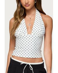 Edikted - Blaire Polka Dot Halter Top - Lyst