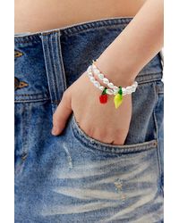 Urban Outfitters - Glass Fruit And Pearl Charm Bracelet Set - Lyst