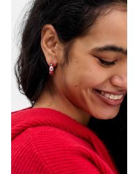 Silence + Noise - Silence + Noise Red Enamel Hoops - Lyst