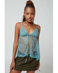 Urban Outfitters - Uo Roxie Sheer Lace Flyaway Cami - Lyst