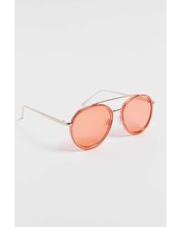 Urban Outfitters Tobi Combination Aviator Sunglasses - Orange