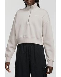 Nike - Sportswear Phoenix Fleece Quarter Zip Cropped Sweatshirt - Lyst